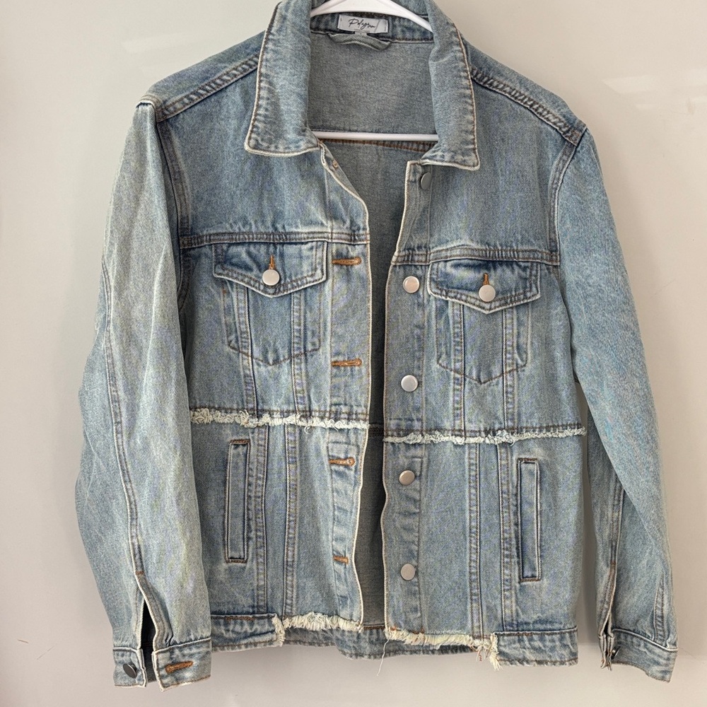 Polagram Light Blue Denim Jacket baggy loose fit size small